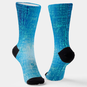 Calcetines de huella azul retro - Comodidad de reu
