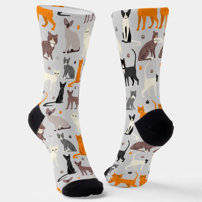 Calcetines de huellas de gatos y pintas (Angular)