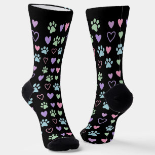 Calcetines de Huellas y Corazones Pastel