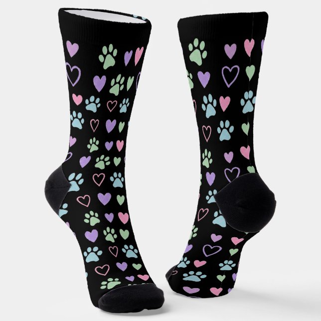 Calcetines de Huellas y Corazones Pastel (Angular)