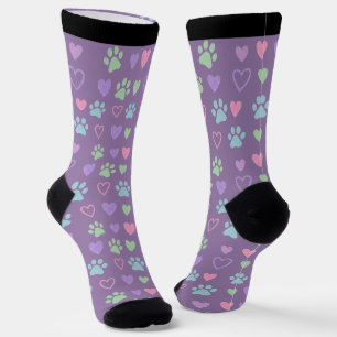 Calcetines de Huellas y Corazones Pastel