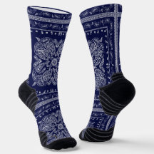 Calcetines de impresión Blue Paisley Bandana