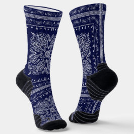 Calcetines de impresión Blue Paisley Bandana