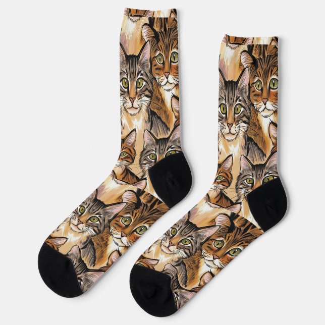Calcetines de impresión de gato divertidos - ¡Perf (Izquierda)