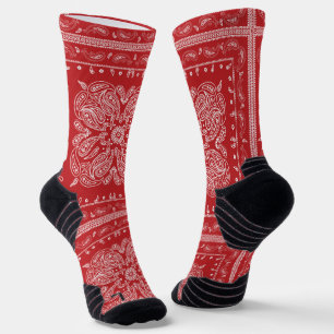 Calcetines de impresión Red Paisley Bandana