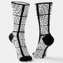 Calcetines de impresión Spiderweb en unisex blanco