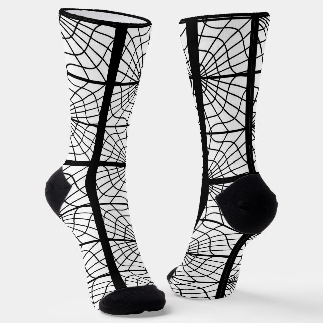 Calcetines de impresión Spiderweb en unisex blanco (Angular)
