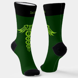 Calcetines de Knot Caduceus celtas verdes