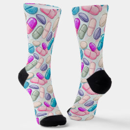 Calcetines de la farmacia púrpura, rosa y Aqua CPh