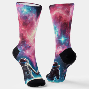 Calcetines de la tripulación astronauta de Galaxy