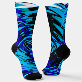 Calcetines de la tripulación azul y negro con zanc