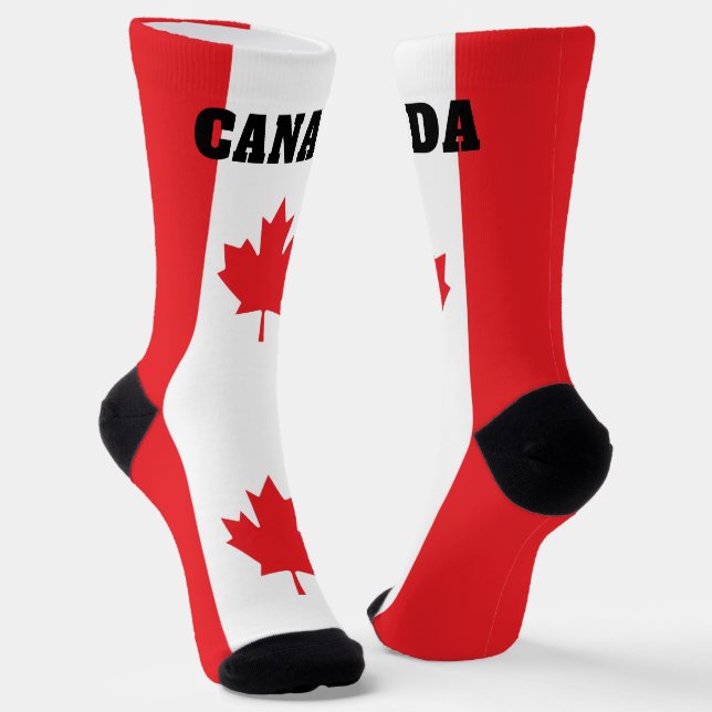 calcetines de la tripulación con bandera de Canadá (Angular)