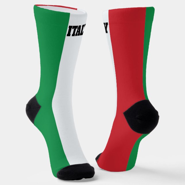 calcetines de la tripulación con bandera de Italia (Angular)