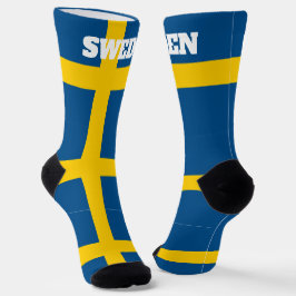 calcetines de la tripulación con bandera de Suecia