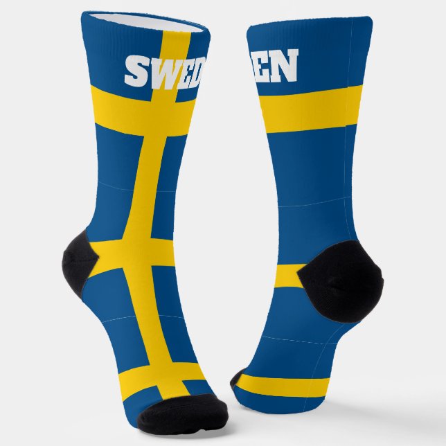 calcetines de la tripulación con bandera de Suecia (Angular)