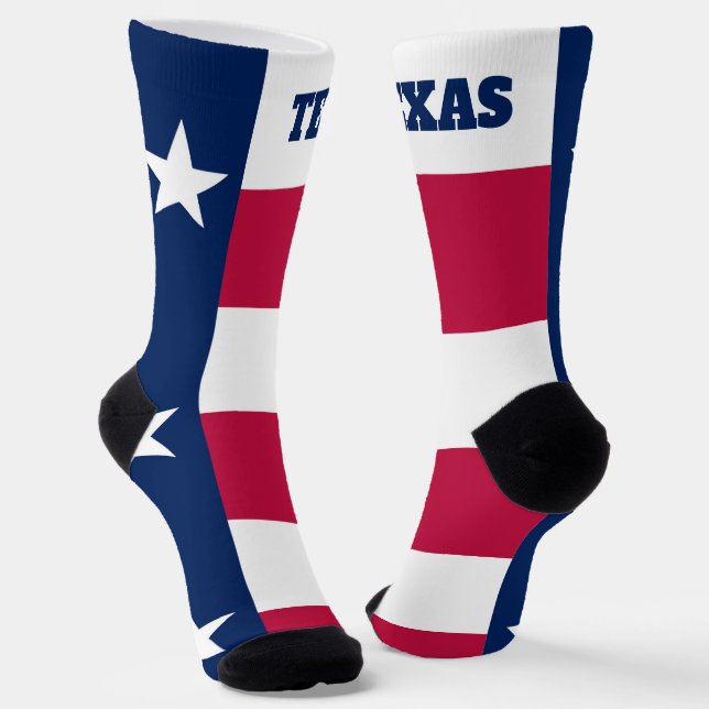 calcetines de la tripulación con bandera de Texas (Angular)