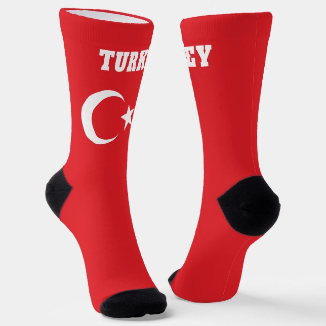 calcetines de la tripulación con bandera de Turquí (Angular)