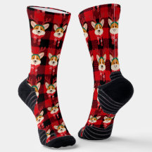 Calcetines de la tripulación Corgi de navidades