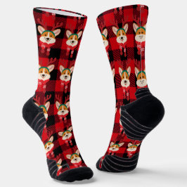 Calcetines de la tripulación Corgi de navidades