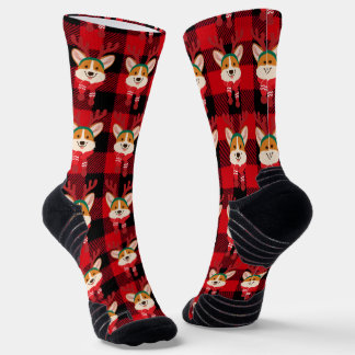 Calcetines de la tripulación Corgi de navidades