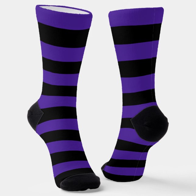 Calcetines de la tripulación de banda morado/negro (Angular)