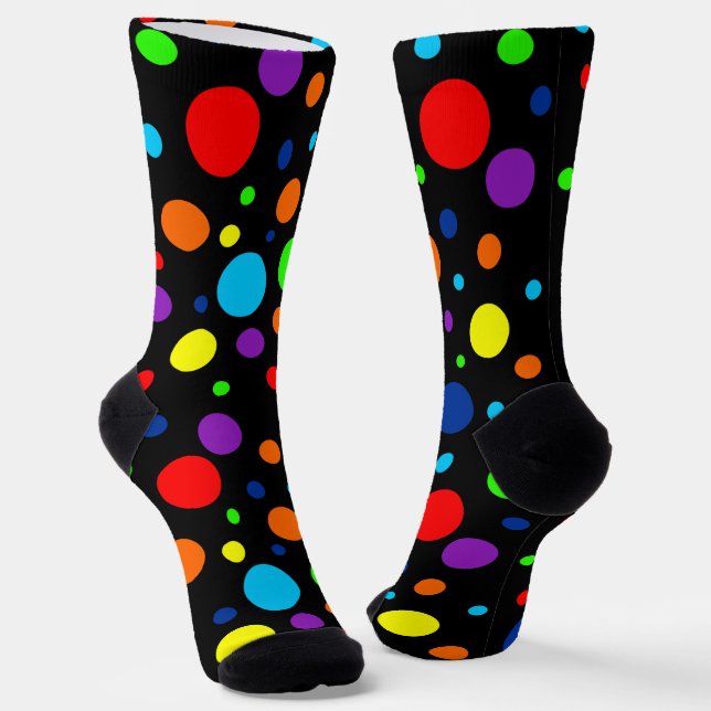 Calcetines de la tripulación de Black Rainbow Spot (Angular)