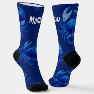 Calcetines de la tripulación de cangrejo azul