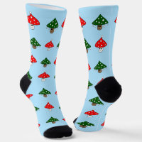 Calcetines de la tripulación de champiñón azul fes