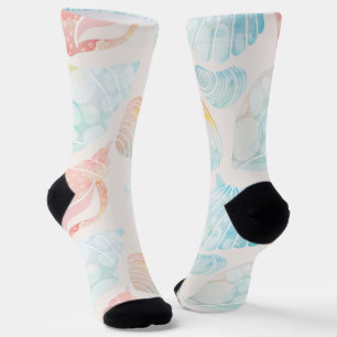 Calcetines de la tripulación de concha acuática