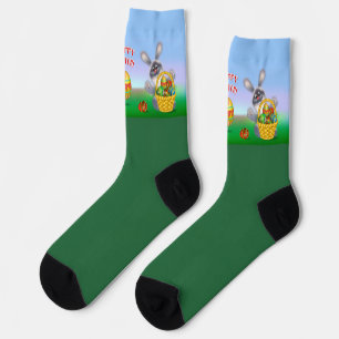 Calcetines de la tripulación de conejo de Pascua