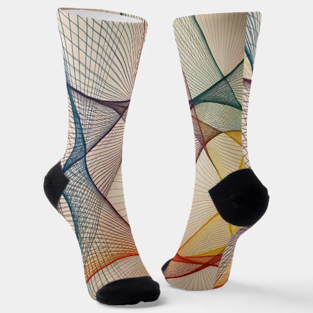 Calcetines de la tripulación de diseño geométrico (Angular)