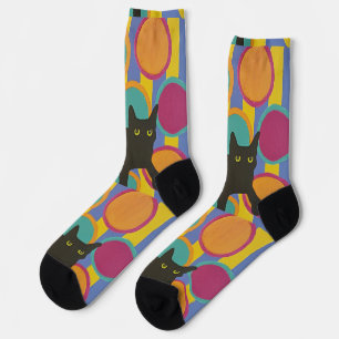 Calcetines de la tripulación de gato negro