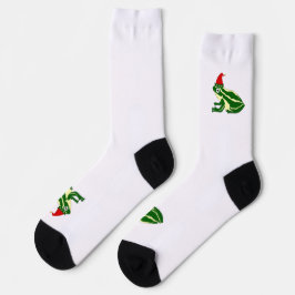 Calcetines de la tripulación de la rana de Navidad