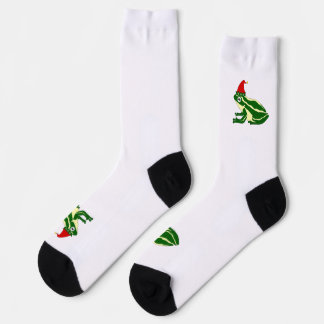 Calcetines de la tripulación de la rana de Navidad