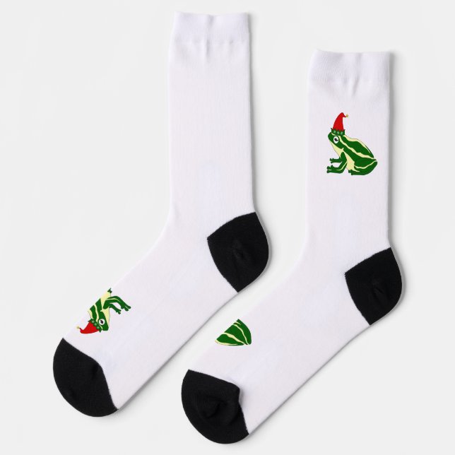 Calcetines de la tripulación de la rana de Navidad (Izquierda)