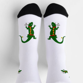 Calcetines de la tripulación de lagartos de Navida