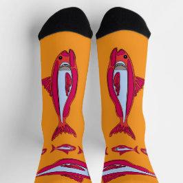 Calcetines de la tripulación de pez rojo