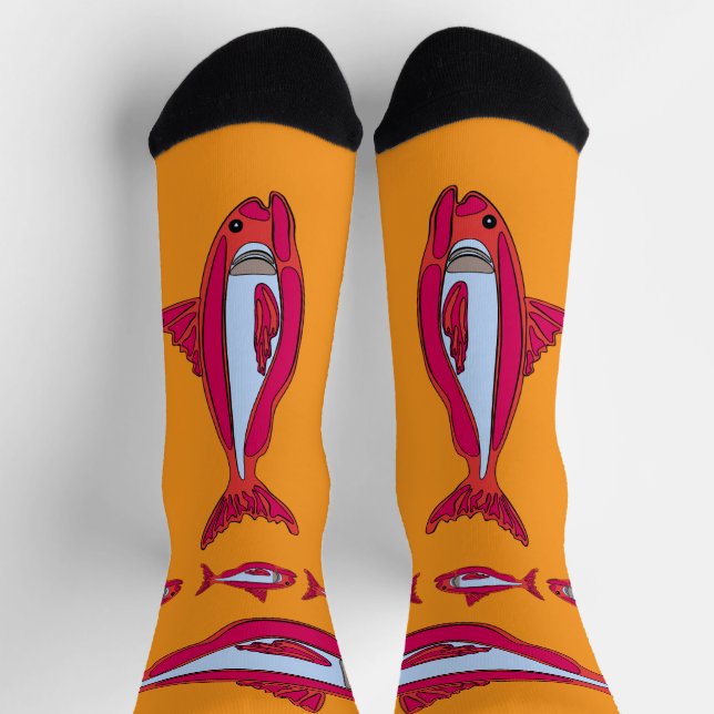Calcetines de la tripulación de pez rojo (Arriba)