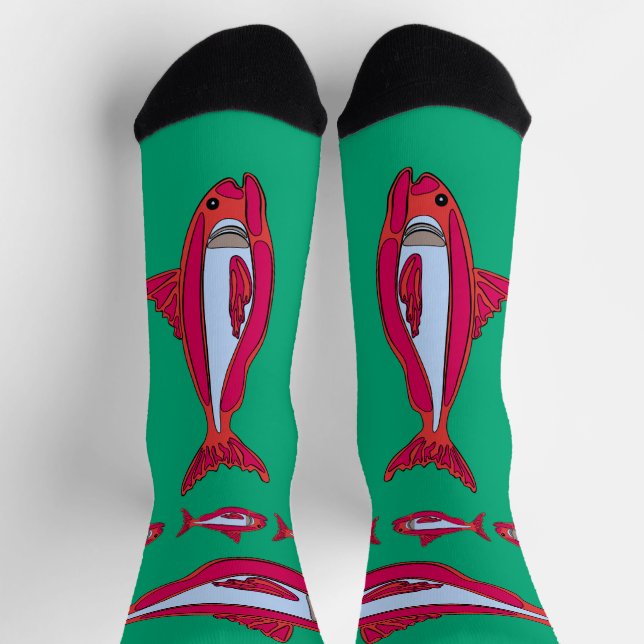 Calcetines de la tripulación de pez rojo (Arriba)