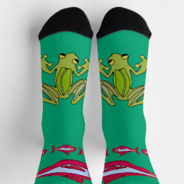 Calcetines de la tripulación de pez rojo