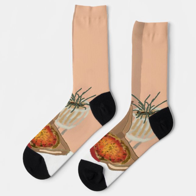 Calcetines de la tripulación de pizza de navidades (Izquierda)