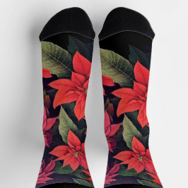 Calcetines de la tripulación de Poinsettias