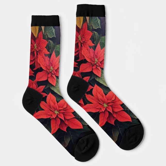 Calcetines de la tripulación de Poinsettias (Derecha)
