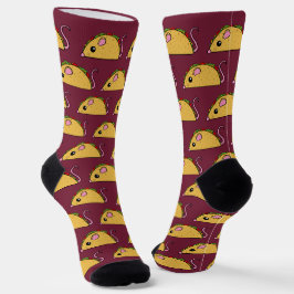 Calcetines de la tripulación de rata del taco rojo