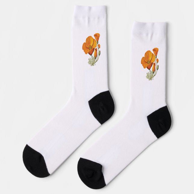 Calcetines de la tripulación del Naranja de flores (Izquierda)