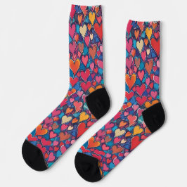 Calcetines de la tripulación del patrón cardíaco d