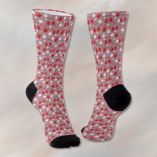 Calcetines de la tripulación del patrón de cerezo