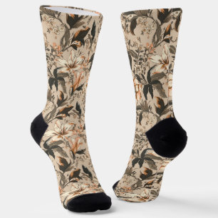 Calcetines de la tripulación del patrón floral vin