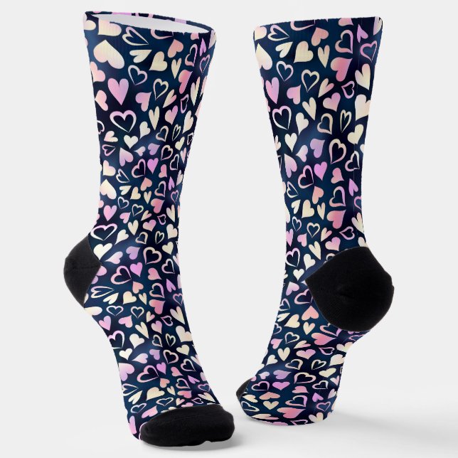 Calcetines de la tripulación del patrón oro rosado (Angular)