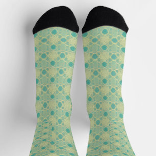Calcetines de la tripulación del patrón verde azul